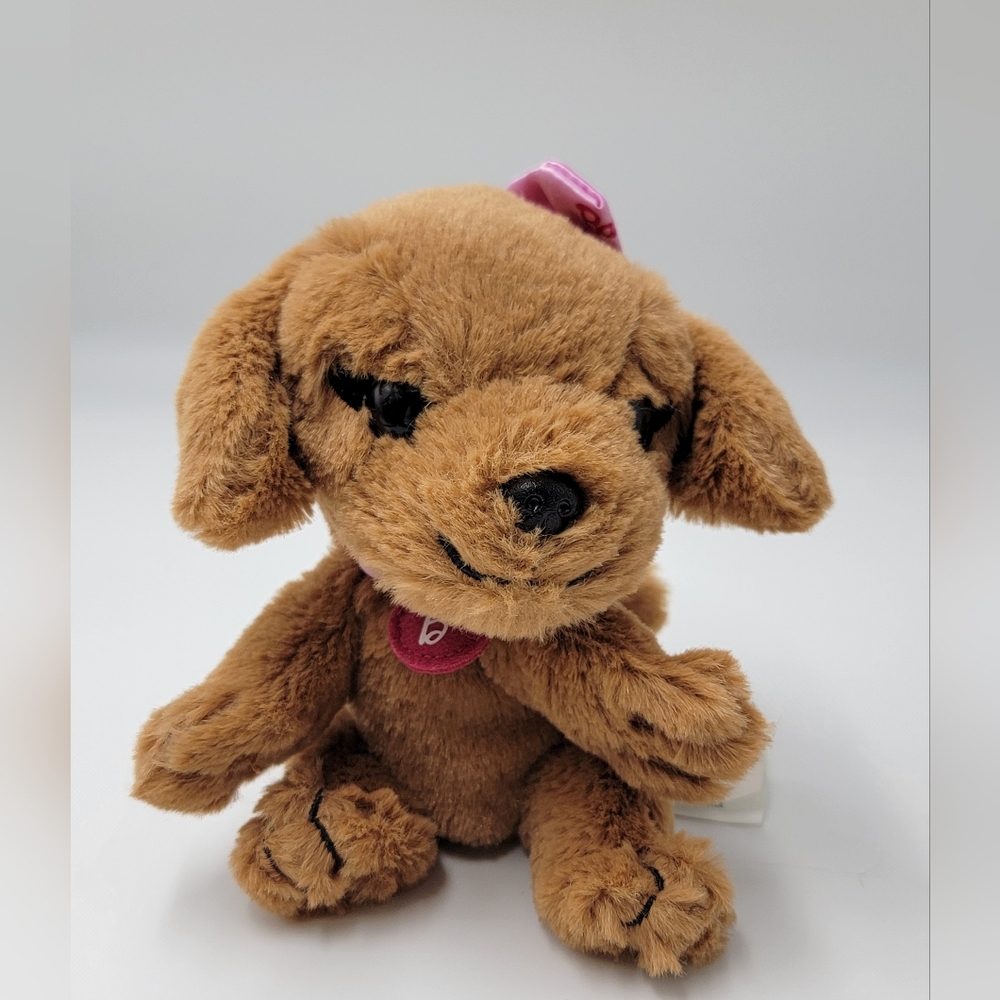 2019 Mattel Barbie Brown Puppy Plush Pink Bow & Collar Great Puppy Adventure